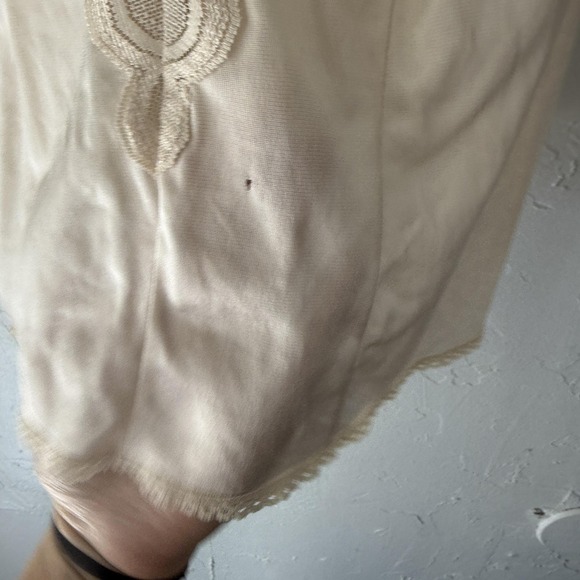 Vintage Womens Camisole Medium Satin Lace Floral Trim Rose Detail 80s Lingerie - Picture 4 of 7
